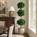6' Sweet Bay Laurel Triple Ball-Shaped Silk Topiary Tree w/Pot -Green - LZB316-