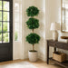 6' Sweet Bay Laurel Triple Ball-Shaped Silk Topiary Tree w/Pot -Green - LZB316-