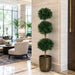 6' Sweet Bay Laurel Triple Ball-Shaped Silk Topiary Tree w/Pot -Green - LZB316-