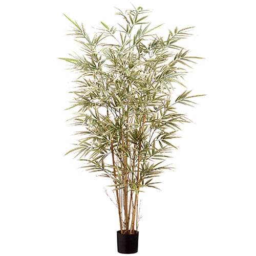 4' Bamboo Silk Tree w/Pot -960 Leaves -Variegated - LZB354-VG