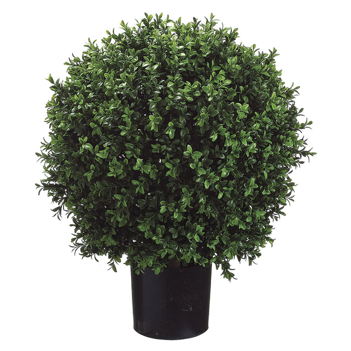23.5" Boxwood Ball-Shaped Artificial Topiary w/Pot Indoor/Outdoor - LZB446-GR