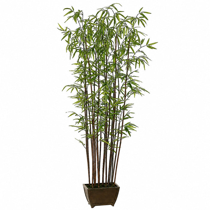 6' Bamboo Wall Silk Tree w/Wood Container -1,276 Leaves -Green - LZB728-GR