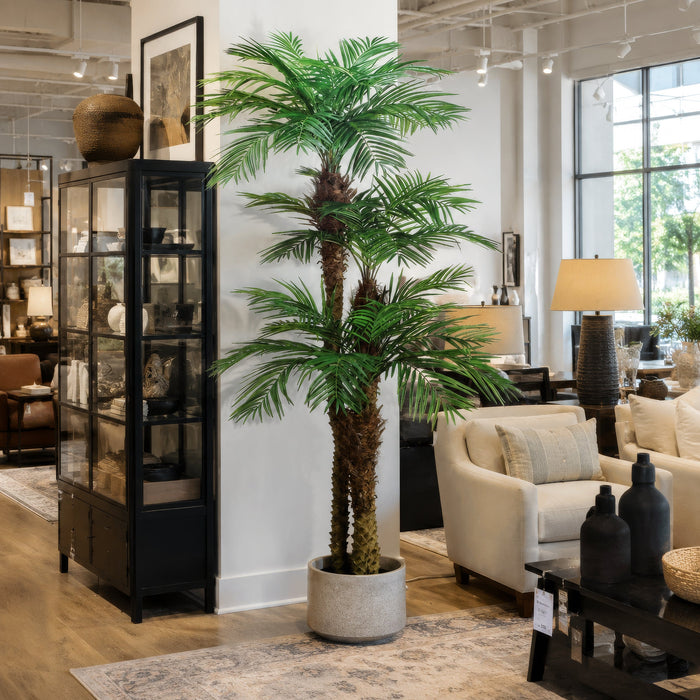 9' Triple Trunk Areca Silk Palm Tree w/Pot -Green - LZP009-GR