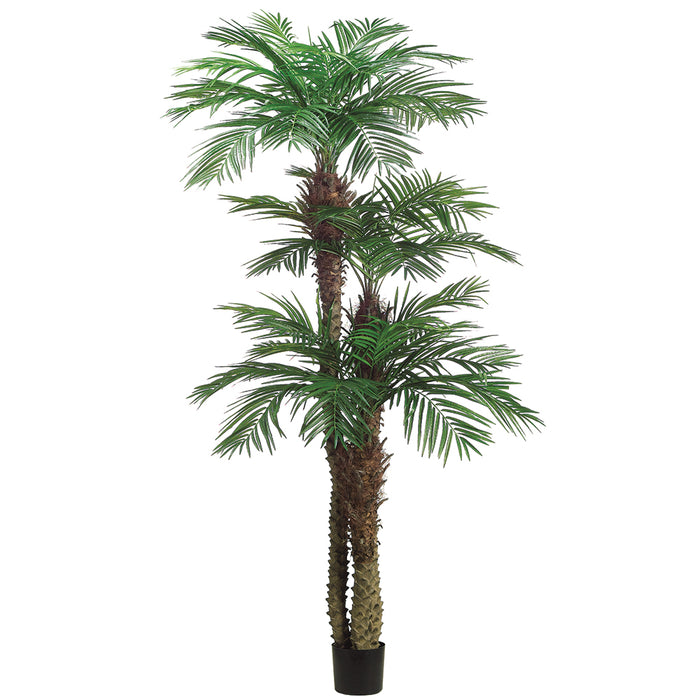 areca palm trunk 9' Triple Trunk Areca Silk Palm Tree w/Pot -Green