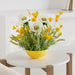 12"Hx14"W Anemone, Mini Poppy & Astilbe Silk Flower Arrangement w/Lemon Bowl -White/Yellow - MF8008-WH/YE