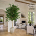 10'6"Hx48"W Ficus Benjamina Leaf Silk Tree w/Cement Planter -Green - MT8001-GR