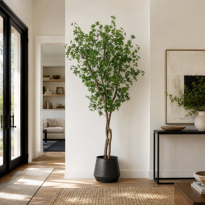 7'2"Hx40"W Enkianthus Silk Tree w/Metal Container -Green - MT8015-GR