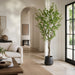 7'2"Hx40"W Enkianthus Silk Tree w/Metal Container -Green - MT8015-GR