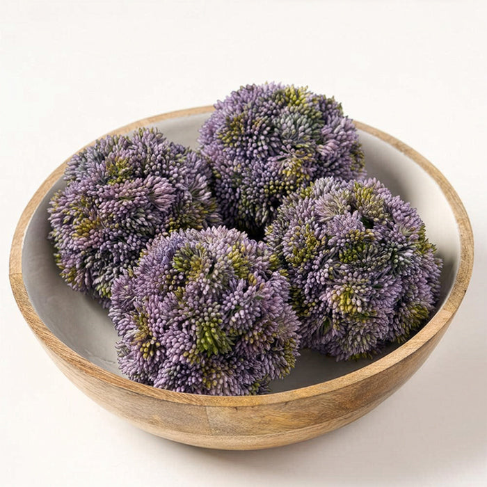 4" Hanging Sedum Ball-Shaped Artificial Topiary -Lavender (Pack of 6) - AA3741-LV