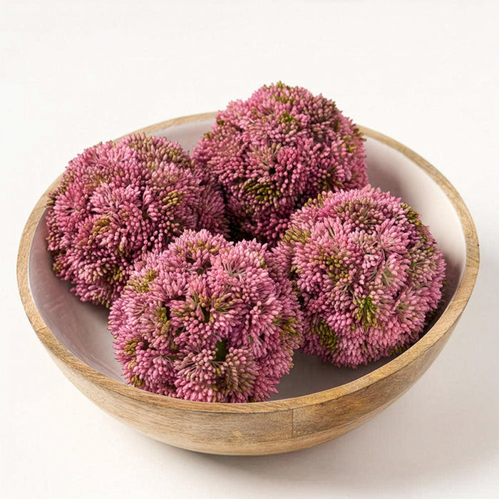4" Hanging Sedum Ball-Shaped Artificial Topiary -Mauve (Pack of 6) - AA3741-MV