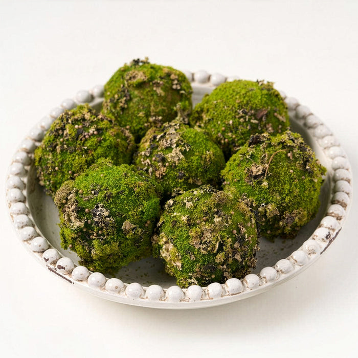 3" Moss & Lichen Ball-Shaped Artificial Topiary -Green/Brown (Pack of 12) - AA6053-GR/BR