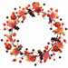 13.78" Jack-O-Lantern Halloween Wreath -Orange/Black (Pack of 3) - AFW020-OR/BK