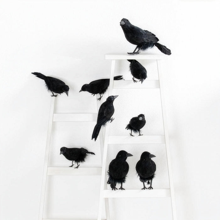 6.75" Standing Halloween Crow -Black (Pack of 12) - AFZ164-BK