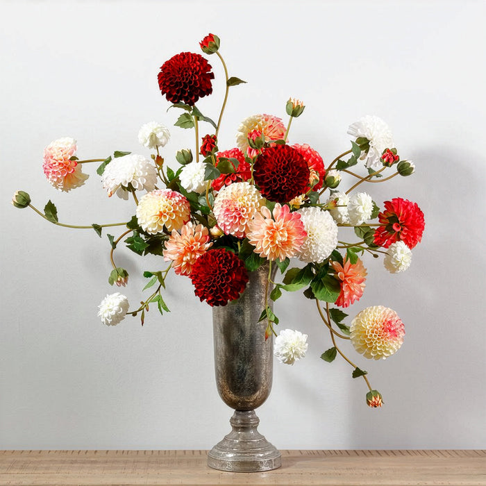 31" Silk Dahlia Flower Stem -White (Pack of 12) - FSD291-WH