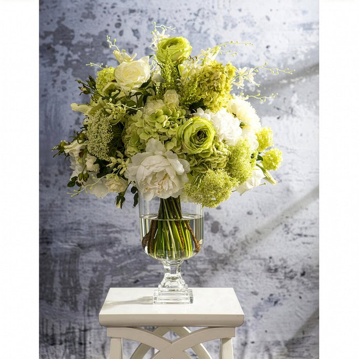 28" Silk Cone Hydrangea Flower Spray -Lime (Pack of 12) - FSH008-LM