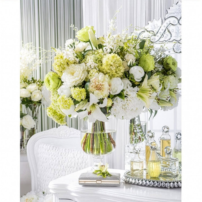 35" Silk Stargazer Lily Flower Spray -White (Pack of 12) - FSL122-WH