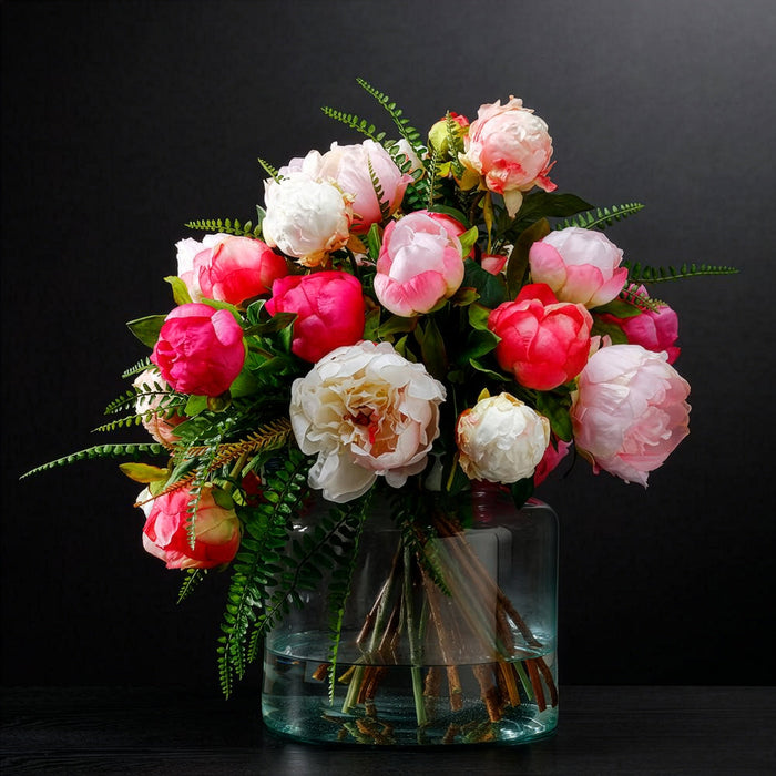18" Silk Peony Bud Flower Spray -Pink (Pack of 12) - FSP701-PK