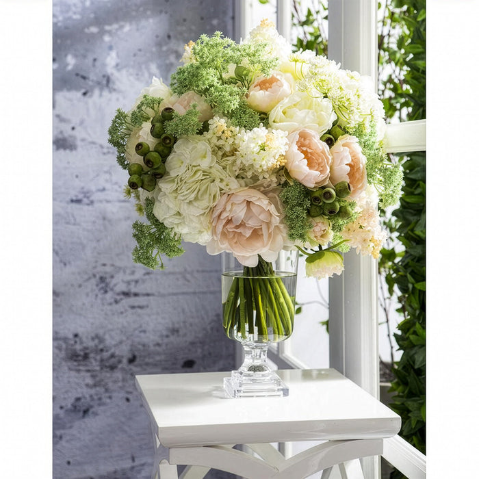 19" Queen Anne's Lace Silk Flower Stem -White (Pack of 12) - FSQ901-WH