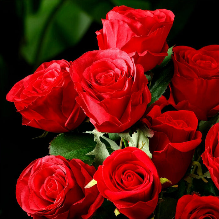 27.5" Large Cottage Rose Bud Silk Flower Stem -Red (Pack of 12) - FSR149-RE
