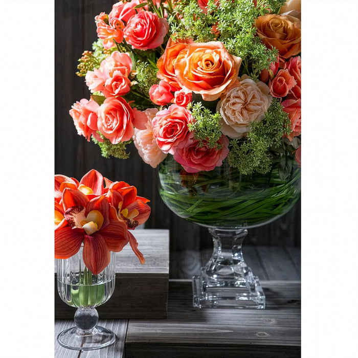 22" Silk Large Rose Bud Flower Spray -Light Coral (Pack of 12) - FSR385-CO/LT