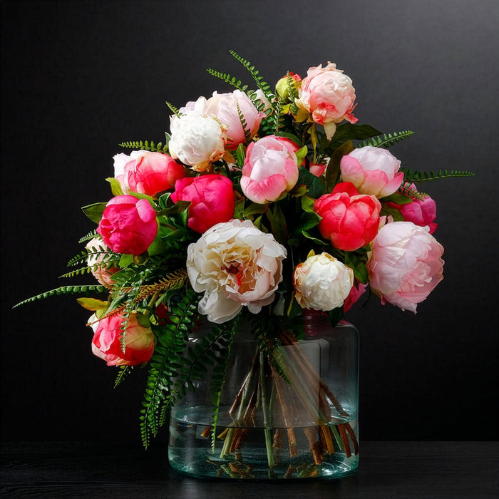 22" Hand-Wrapped Silk Peony Bud Flower Spray -Boysenberry (Pack of 24) - HSP280-BB