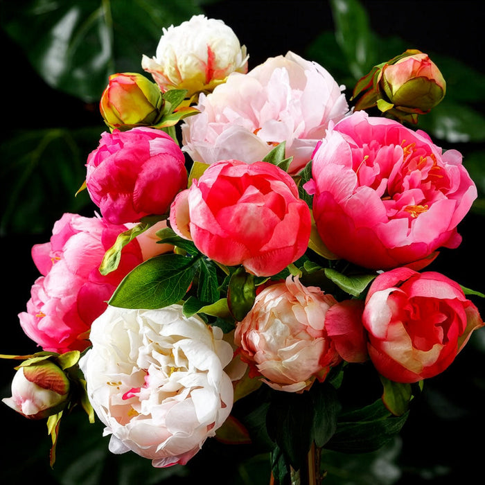 25" Hand-Wrapped Silk Peony Flower Spray -Mauve (Pack of 12) - HSP572-MV