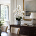 37" Silk Phalaenopsis Orchid Flower Arrangement w/Ceramic Vase -Cream/Green - LFO620-CR/GR
