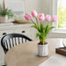 16.5" Tulip & Bulb Silk Flower Arrangement w/Basket -Pink (Pack of 4) - LFT620-PK