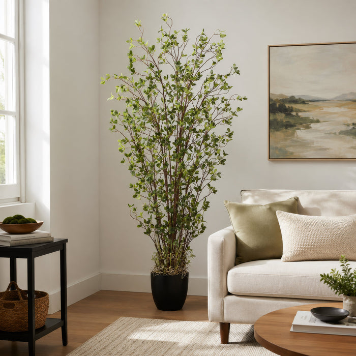 6' Mini Leaf Silk Plant w/Pot -Green - LP0009-GR