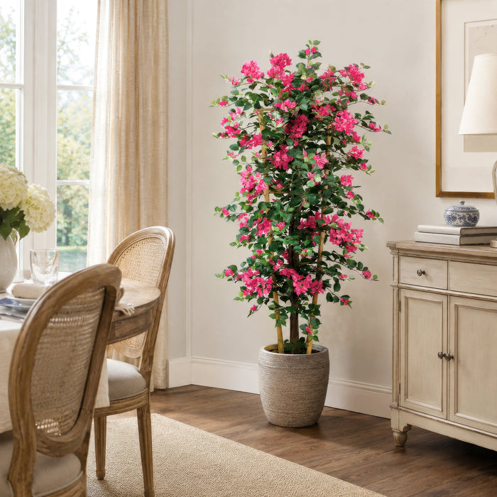 4'7" Bougainvillea Flower On Trellis Silk Plant w/Pot -Beauty (Pack of 2) - LPB237-BT
