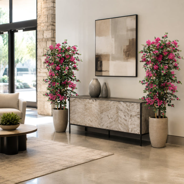 4'7" Bougainvillea Flower On Trellis Silk Plant w/Pot -Beauty (Pack of 2) - LPB237-BT