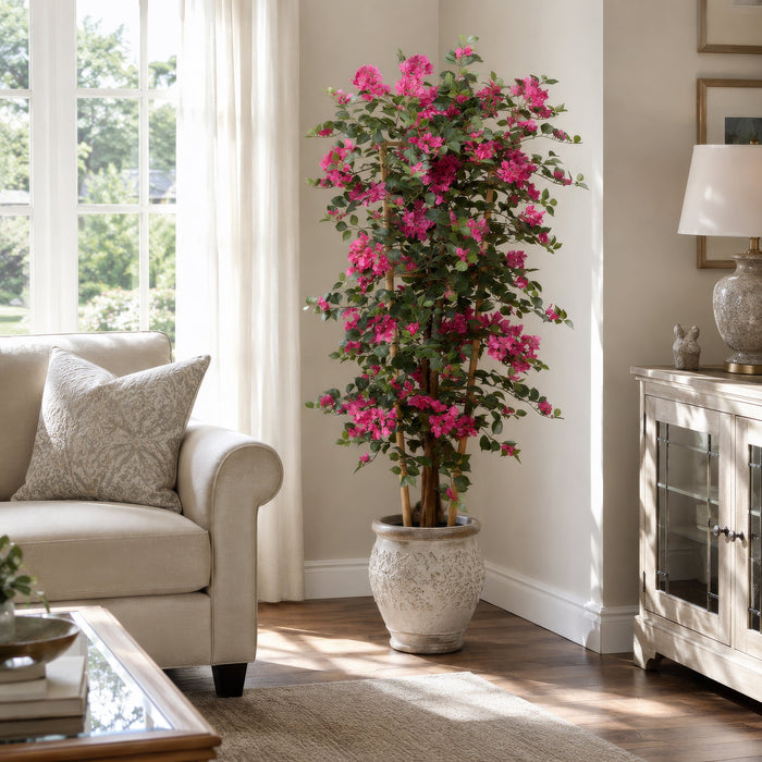 4'7" Bougainvillea Flower On Trellis Silk Plant w/Pot -Beauty (Pack of 2) - LPB237-BT