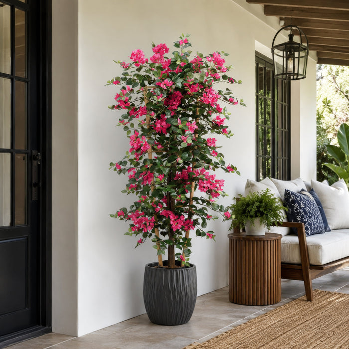 4'7" Bougainvillea Flower On Trellis Silk Plant w/Pot -Beauty (Pack of 2) - LPB237-BT