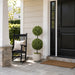 37" Outdoor UV-Resistant Artificial Double Boxwood Ball-Shaped Topiary w/Pot, Battery LED Pre-Lit -Green - LPB251-GR