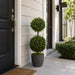 37" Outdoor UV-Resistant Artificial Double Boxwood Ball-Shaped Topiary w/Pot, Battery LED Pre-Lit -Green - LPB251-GR