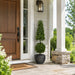42" Outdoor UV-Resistant Artificial Boxwood Ball & Cone-Shaped Topiary w/Pot, Battery LED Pre-Lit -Green - LPB252-GR