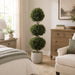 4' Boxwood Triple Ball-Shaped Artificial Topiary Tree w/Pot -2 Tone Green - LPB274-GR/TT