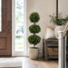 4' Boxwood Triple Ball-Shaped Artificial Topiary Tree w/Pot -2 Tone Green - LPB274-GR/TT