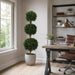 6' Boxwood Triple Ball-Shaped Artificial Topiary Tree w/Pot -2 Tone Green - LPB276-GR/TT