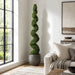 6' Pond Boxwood Spiral Artificial Topiary Tree w/Pot -Green - LPB716-GR