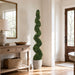 6' Pond Boxwood Spiral Artificial Topiary Tree w/Pot -Green - LPB716-GR
