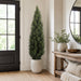 5' Cedar Cone-Shaped Artificial Topiary Tree w/Pot -Green (Pack of 2) - LPC045-GR