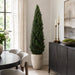 6' Cedar Cone-Shaped Artificial Topiary Tree w/Pot -Green - LPC046-GR