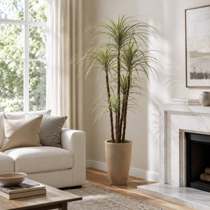 5'10" Silk Dracaena Tree w/Magnesium Oxide Pot -Green - LPD062-GR