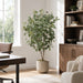 5'7" Silk Eucalyptus Leaf Tree w/Plastic Pot -Green - LPE015-GR