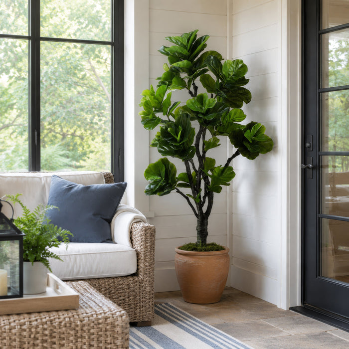5'9" EVA Fiddle Leaf Fig Artificial Tree w/Pot -Green (Pack of 2) - LPF410-GR