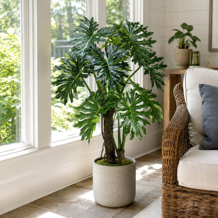 5' EVA Plume Split Leaf Faux Plant w/Pot -Green - LZP105-GR