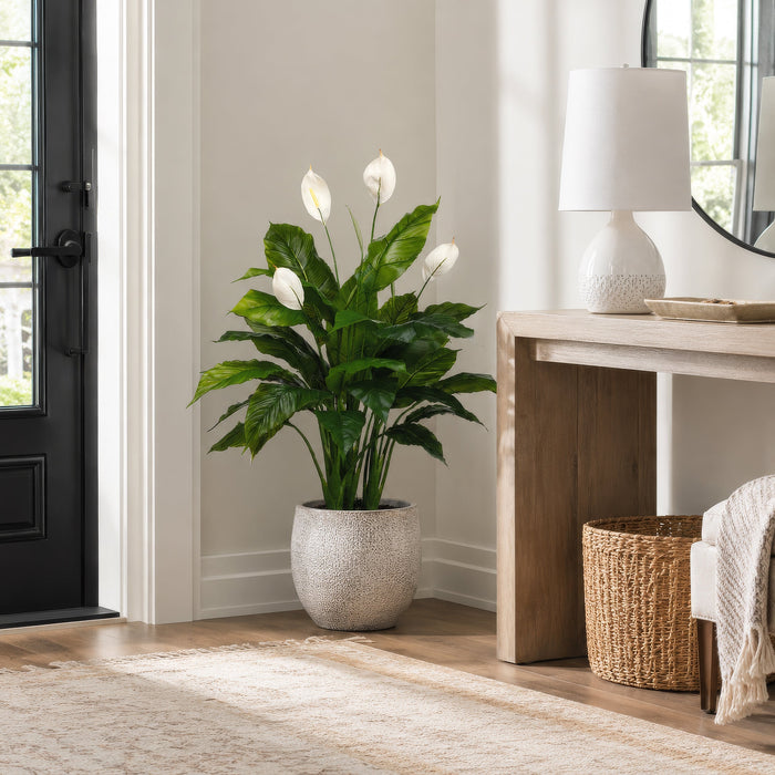 3'6" Peace Lily Spathiphyllum Silk Plant w/Pot -Green/White (Pack of 4) - LPS223-GR/WH