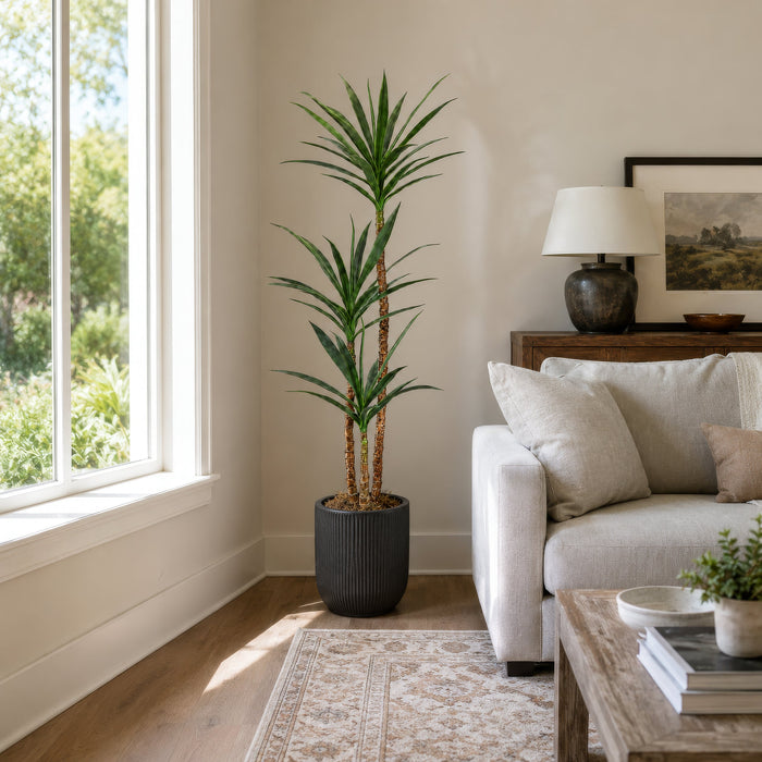 4'11" Silk Yucca Tree w/Pot -Green (Pack of 2) - LPY461-GR
