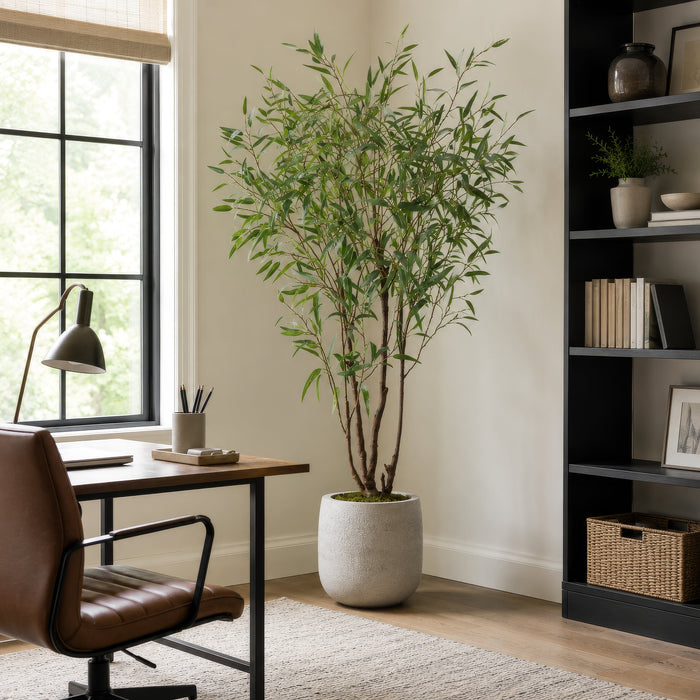 7'6" Silk Eucalyptus Tree w/Pot -Green - LTB031-GR